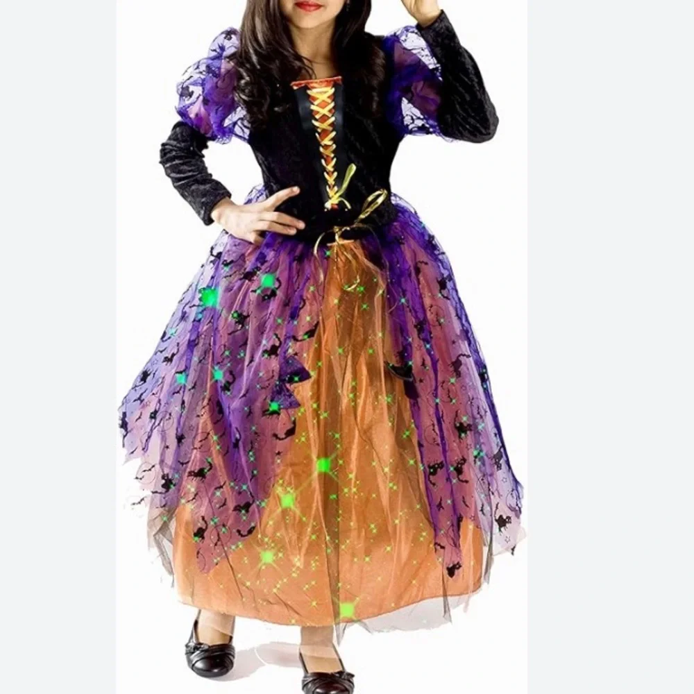Witch Halloween costume. Lights up. Youth medium.